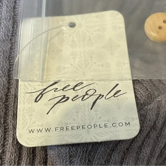 Free People Beach Dusty Lavender Blossom Cotton Ribbed Knit Dress Oversized NWT - Picture 6 of 8